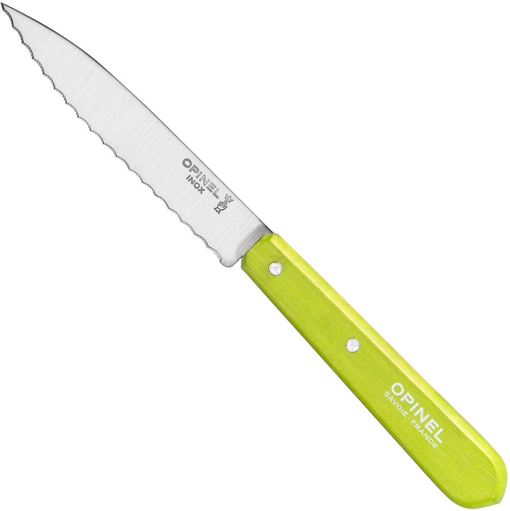 Kniv - Tomatkniv/urtekniv nr. 113 med takker i rustfri stål og avnbøg fra Opinel, fem farver - Opinel - gågrøn 