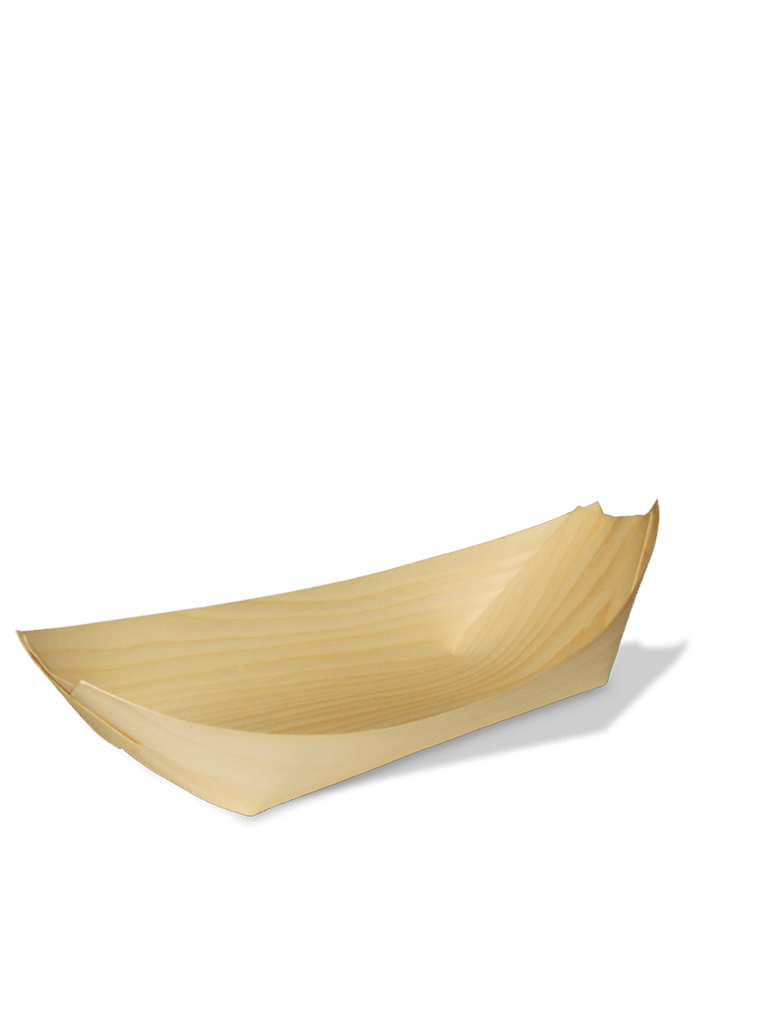 Træbåd af ubehandlet birketræ, 24 cm, 100 stk
